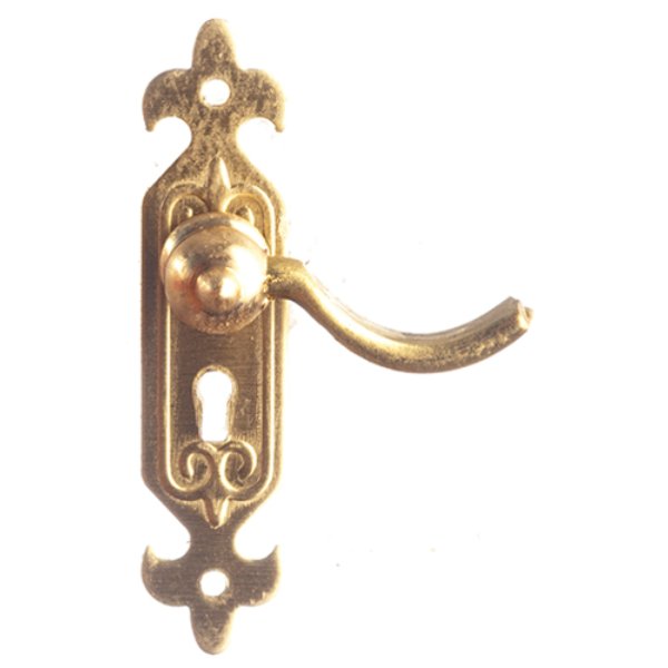 AZS3074 Door Lever Handle for Dollhouse Miniature - Brass