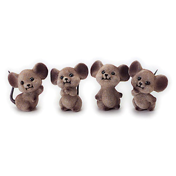 AZG2454 1.5 in. Assorted Flocked Mouse for Dollhouse Miniature