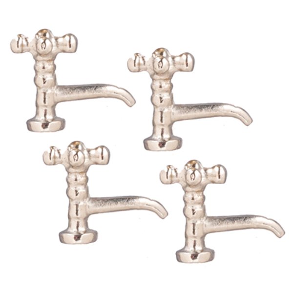 AZS1209C Spigots for Dollhouse Miniature - Chrome - 4 Piece
