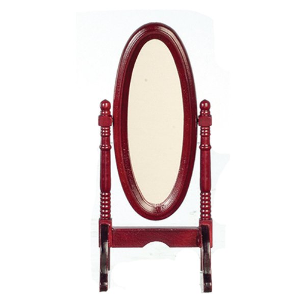 AZT3173 Cheval Mirror for Dollhouse Miniature - Mahogany
