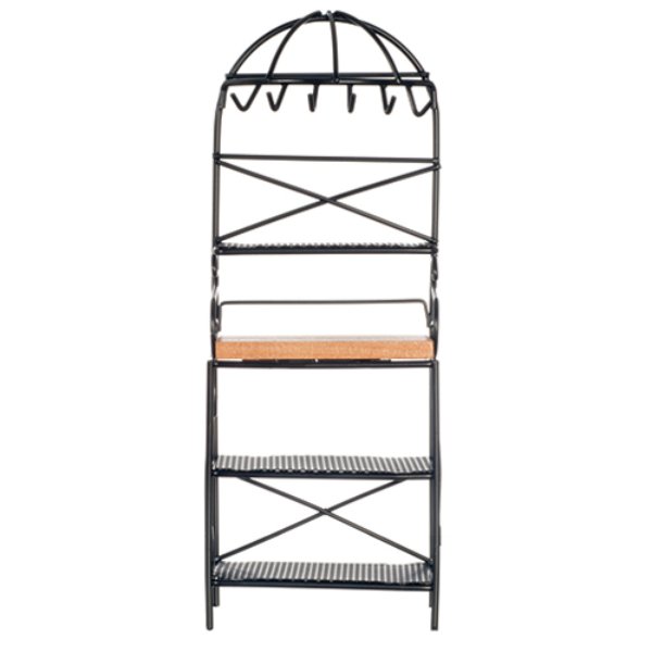 AZD6815 CB Metal Kitchen Rack for Dollhouse Miniature - Black