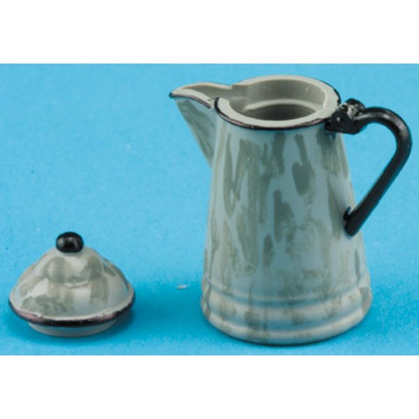 CAR0844 Graniteware Coffee Pot for Dollhouse Miniature - Gray