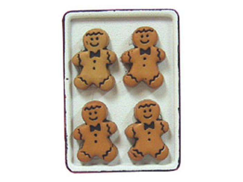CAR1383 Gingerbread Men & Flow Cookie Sheet for Dollhouse Miniature