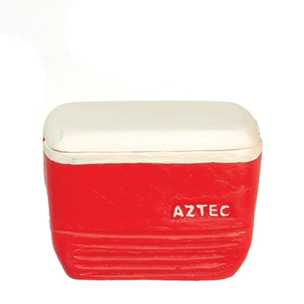 AZT8410 Large Cooler with Lid for Dollhouse Miniature - Red