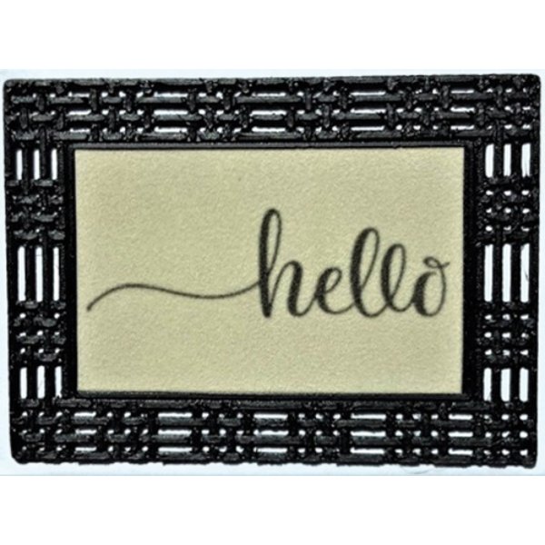 CLD1005 Door Mat for Dollhouse Miniature - Hello