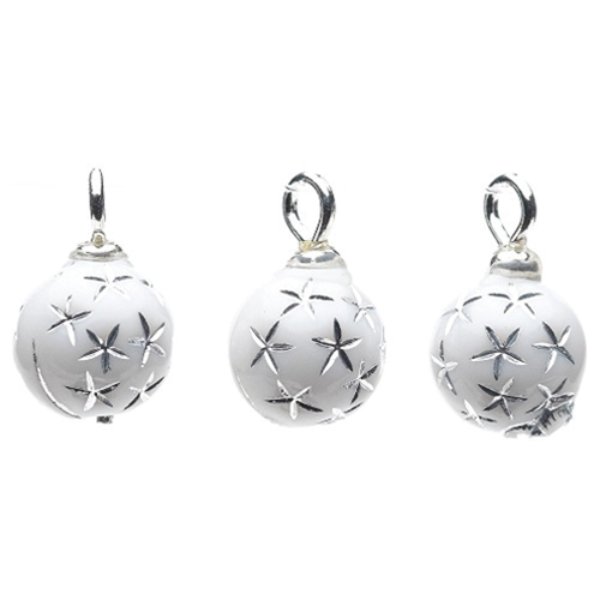 CLD2114 White Starburst Ornaments for Dollhouse Miniature - Pack of 3