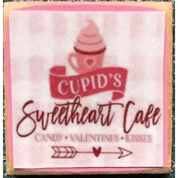 CLD925 Decor Board Sign for Dollhouse Miniature - Cupids Cafe