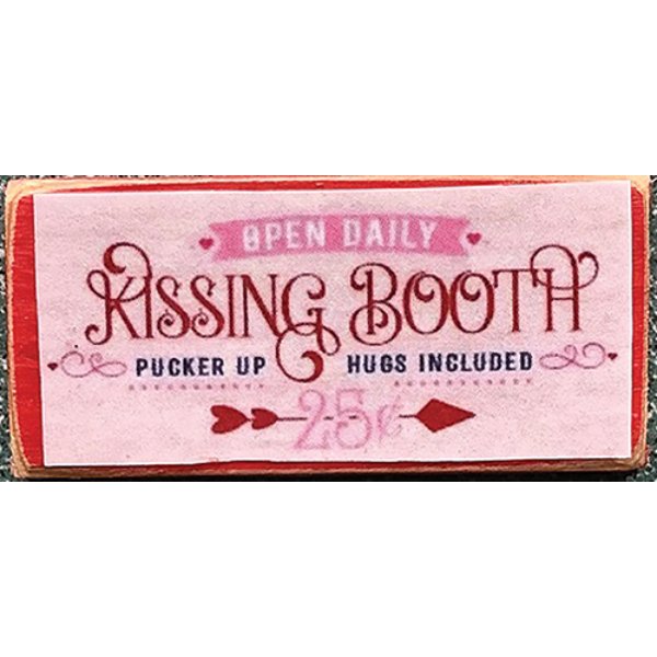 CLD927 Decor Board Sign for Dollhouse Miniature - Kissing Booth