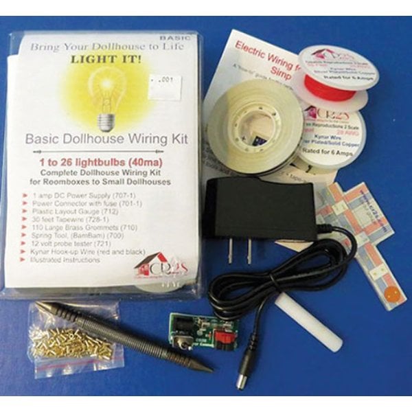 CRS001 Basic Completed Wiring Kit with 1A DC Power Supply for Dollhouse Miniature