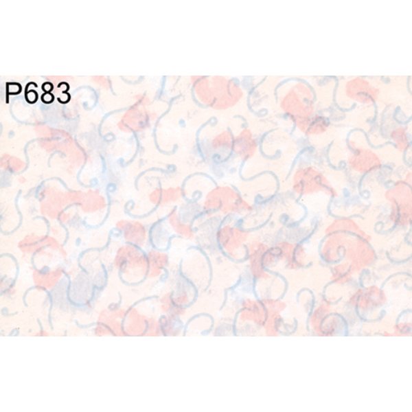 BH683 Prepasted Wallpaper for Dollhouse Miniature - Pink Squiggles - 3 Piece