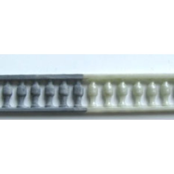 MBBALC48 1-48 Scale Balcony Rail for Dollhouse Miniature - 16 cm - 2 Piece