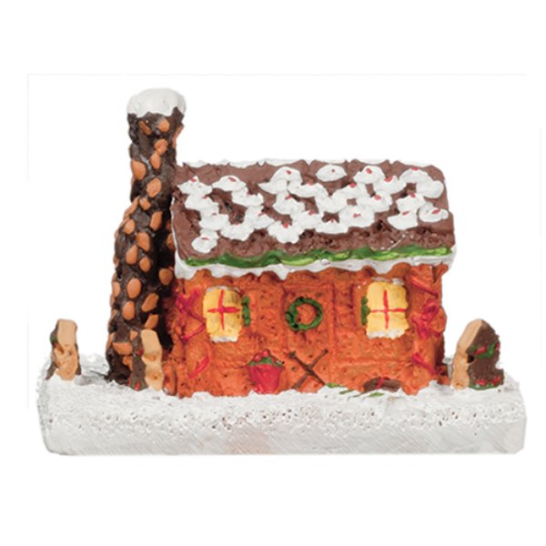 AZG3270 1 in. Gingerbread Log Cabin for Dollhouse Miniature