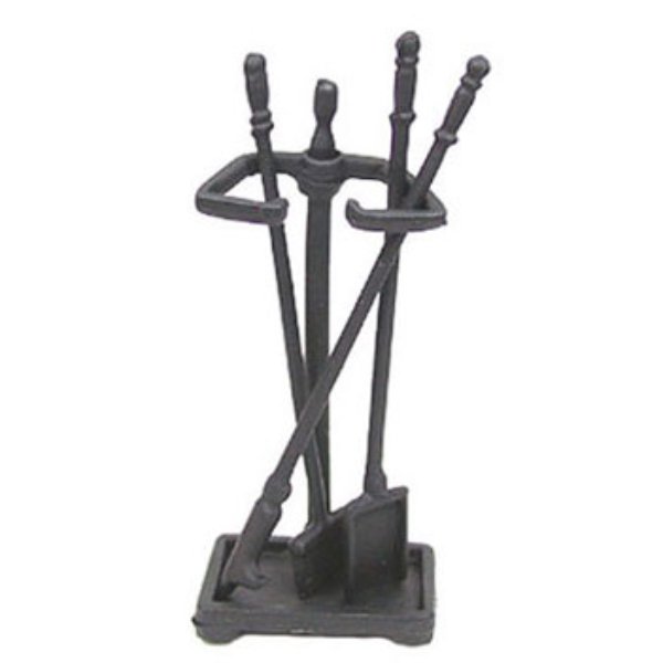 ISL24081 Black Fireplace Set for Dollhouse Miniature