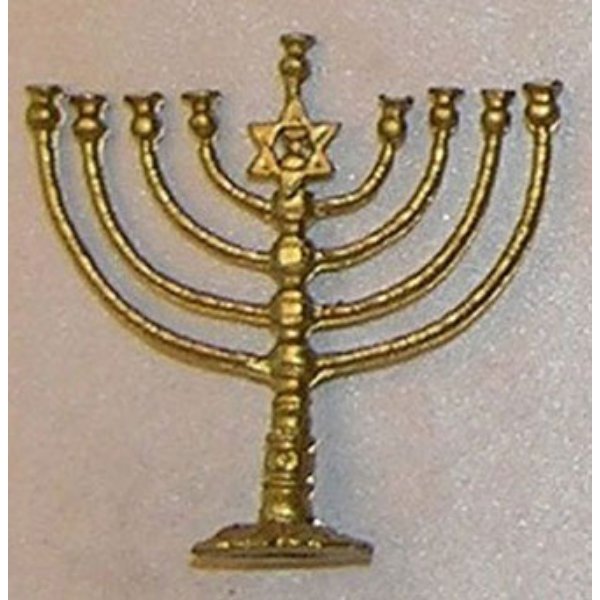 ISL25011 Gold Large Menorah for Dollhouse Miniature