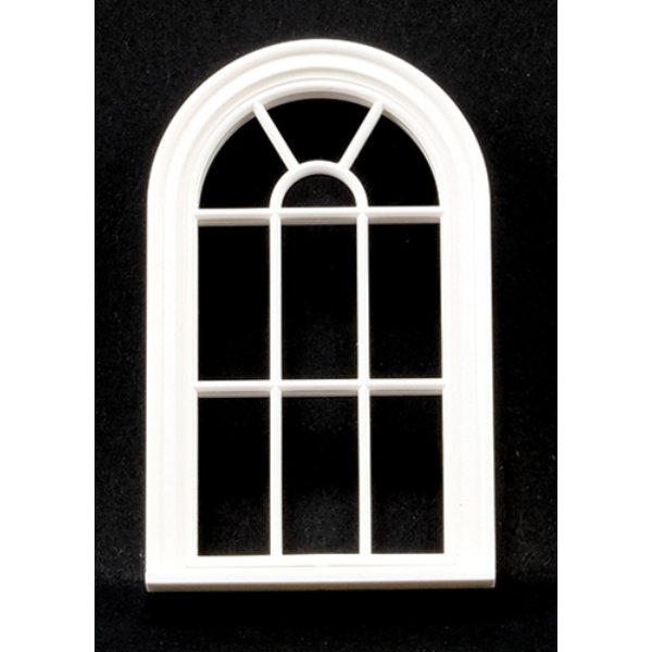 JML13 1-24th Scale Victorian Round Top Window for Dollhouse Miniature - 10 Pane
