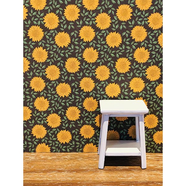 KCMFL7 Wallpaper for Dollhouse Miniature - Sunflower - 3 Piece