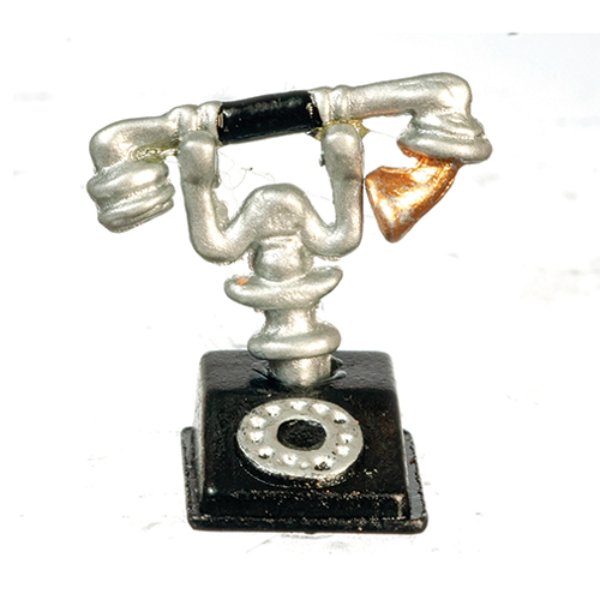 AZB0102 Black Classic Telephone for Dollhouse Miniature
