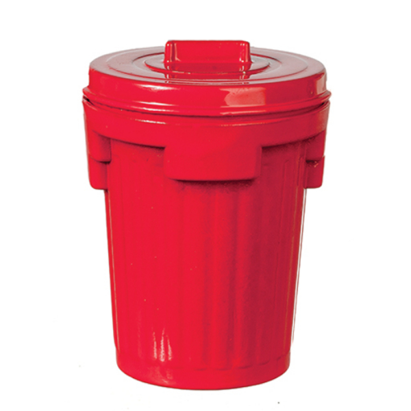AZB0195 2 x 1.5 x 1.5 in. Metal Garbage Can, Red