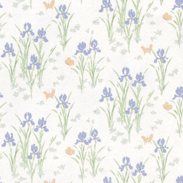 MG114D2 Mini Iris Wallpaper for Dollhouse Miniature - Lilac - 3 Piece