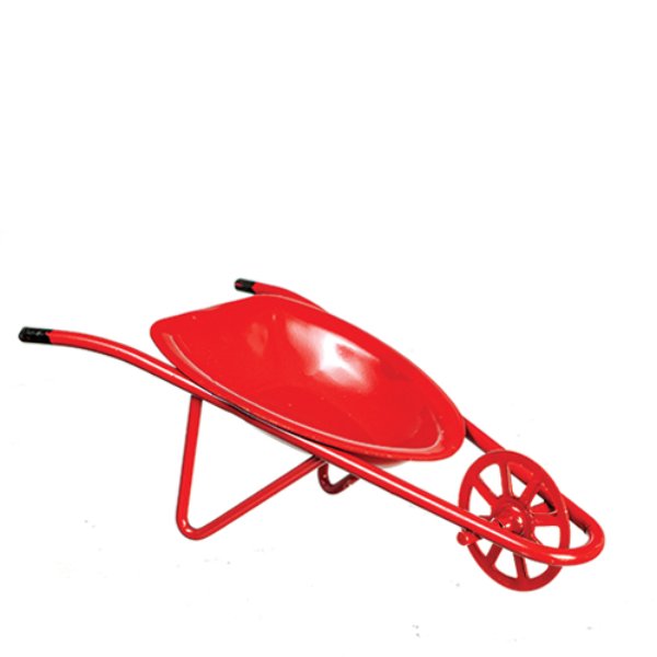 AZB0690 Wheelbarrow for Dollhouse Miniature - Red