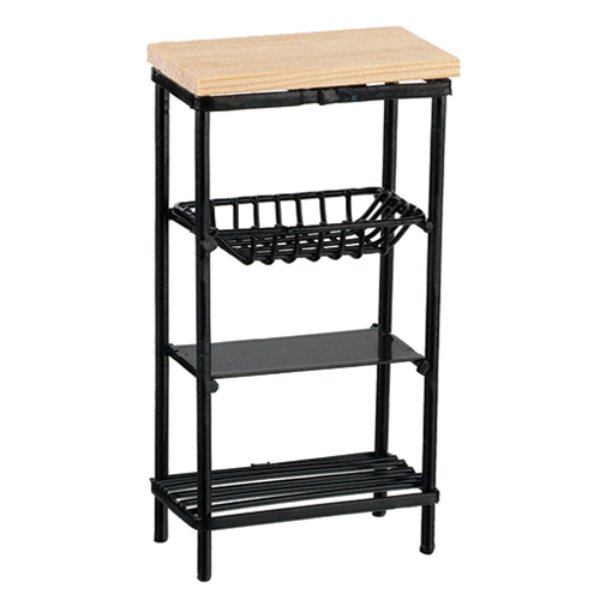 AZB5139 Black Utility Rack for Dollhouse Miniature