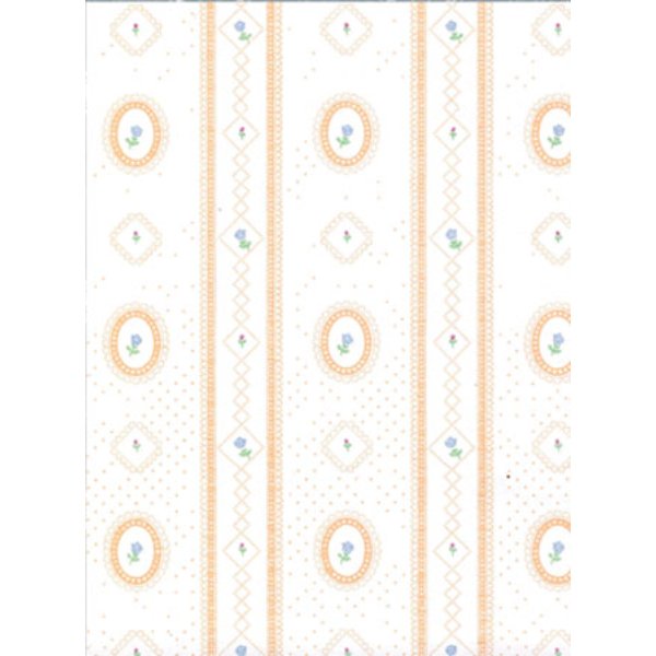 MG143D23 Cameo Stripe Wallpaper for Dollhouse Miniature - Peach - 3 Piece