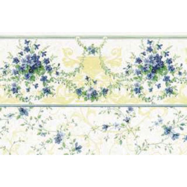 MG203D23 Wallpaper for Dollhouse Miniature - Sonata Blue - 3 Piece