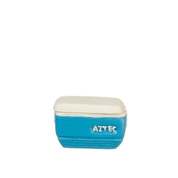 AZT8412 Small Cooler with Lid for Dollhouse Miniature - Blue
