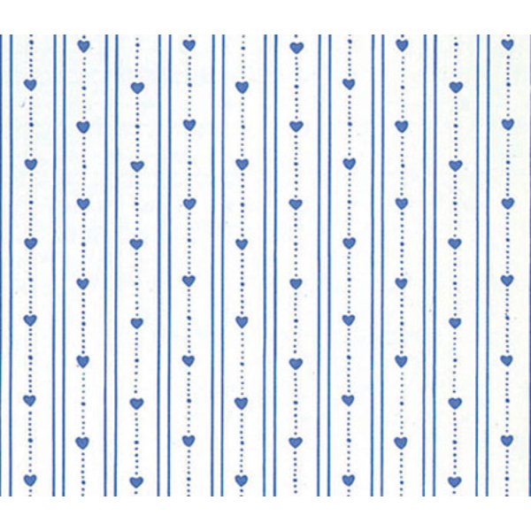 MG147D23 Bearly Hearts Wallpaper for Dollhouse Miniature - Dark Blue - 3 Piece