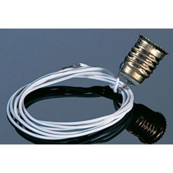 CK1010-8A Screw-Base Bulb Socket with White Wire for Dollhouse Miniature