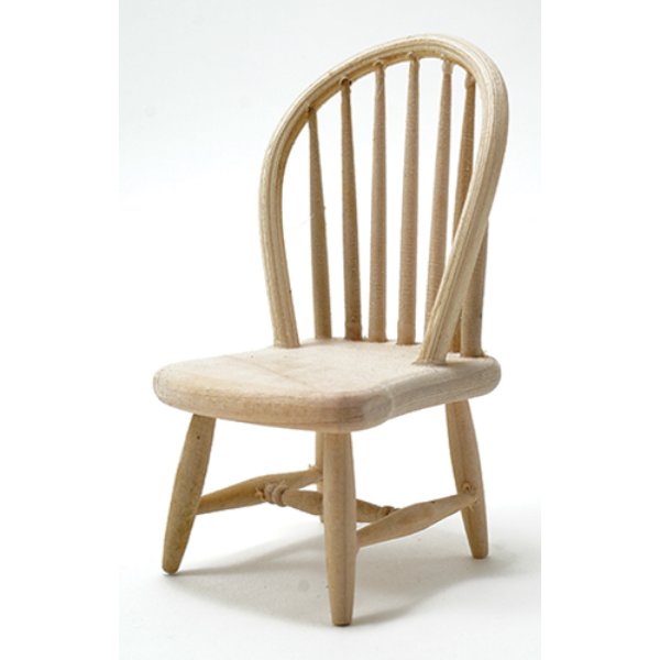 CLA08650 Windsor Chair for Dollhouse Miniature - Unfinished
