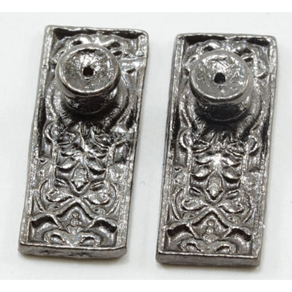 CLA05614 Ornate Door Knobs for Dollhouse Miniature - Pewter - Pack of 4