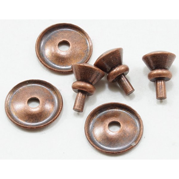 CLA05695 Traditional Round Door Knob for Dollhouse Miniature - Oil Rubbed Bronze - Pack of 6
