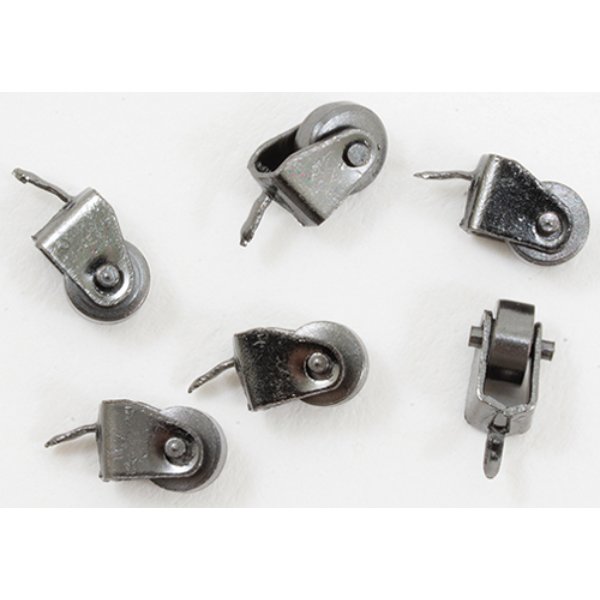 CLA05700 Casters for Dollhouse Miniature - Black - Pack of 12