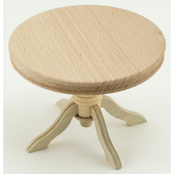 CLA08628 Round Pedestal Table for Dollhouse Miniature - Unfinished