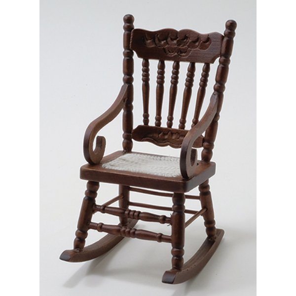CLA10116 Gloucester Rocker for Dollhouse Miniature - Walnut