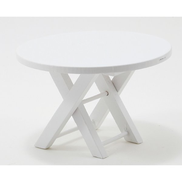 CLA10430 AZM0356 Outdoor Table for Dollhouse Miniature - White