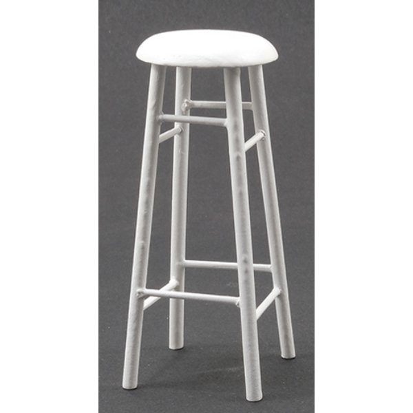 CLA10593 3 in. Bar Stool for Dollhouse Miniature - White