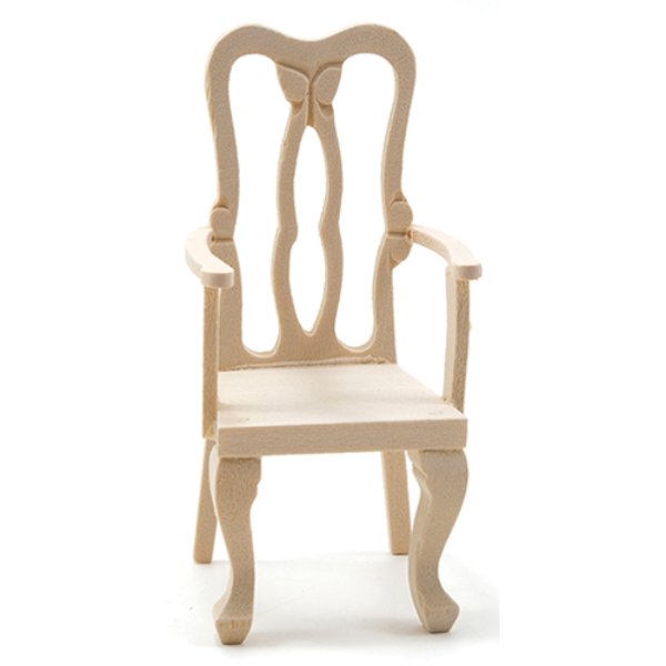 CLA08686 Arm Chair for Dollhouse Miniature - Unfinished