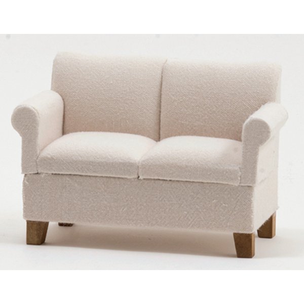 CLA10910   Design Loveseat & Sofa for Dollhouse Miniature - Beige Fabric