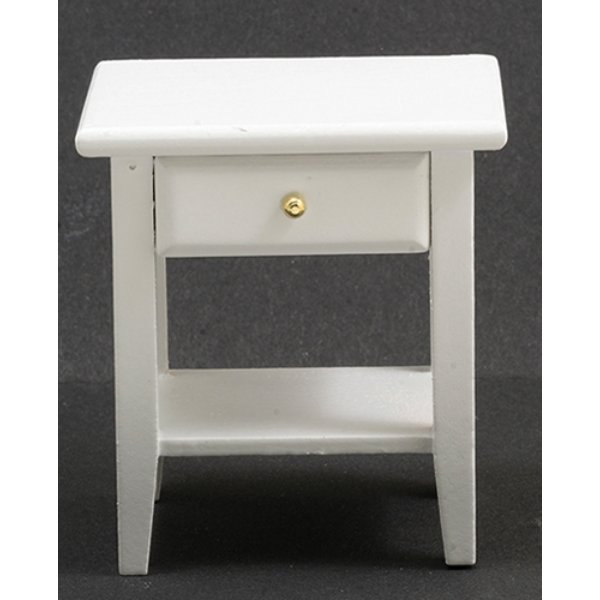 CLA12037 Night Stand for Dollhouse Miniature - White
