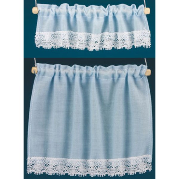 BB50403 Cottage Set Curtains for Dollhouse Miniature - Blue