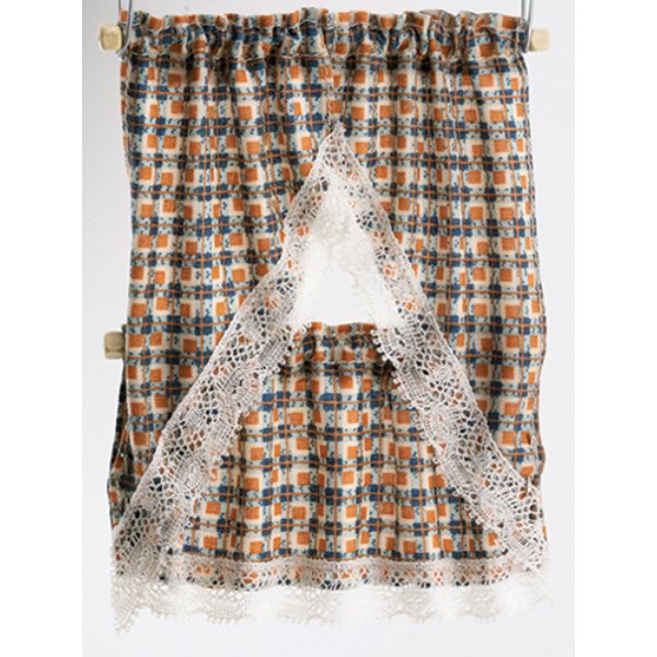 BB51607 Kitchen Curtains for Dollhouse Miniature - Country Square