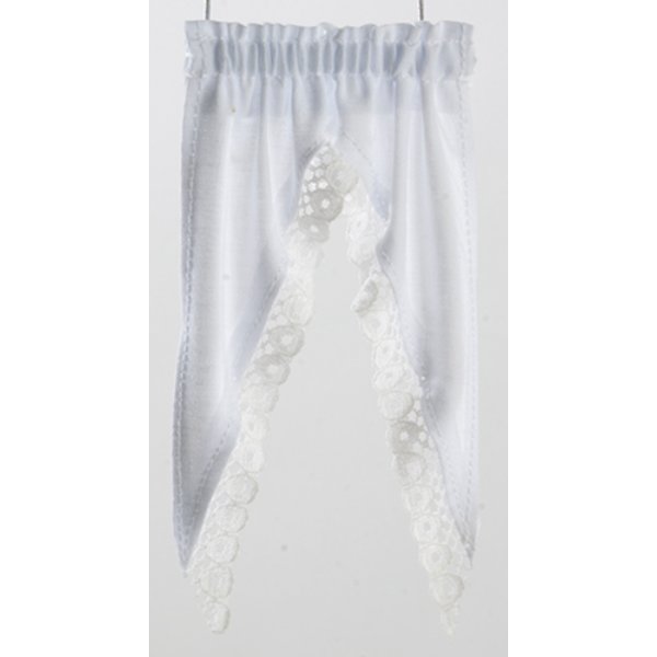 BB52902 Attic Window Curtains for Dollhouse Miniature - White