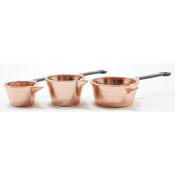 IM65060 Copper Pots for Dollhouse Miniature - Pack of 3