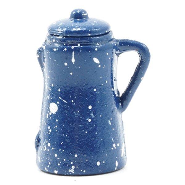 IM65079 Spatterware Coffee Pot for Dollhouse Miniature - Blue