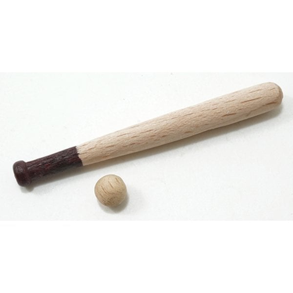 IM65093 Baseball Bat & Ball for Dollhouse Miniature - 2 Piece