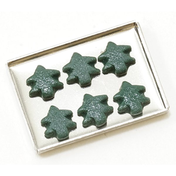 IM65122 Christmas Tree Cookies on Sheet for Dollhouse Miniature
