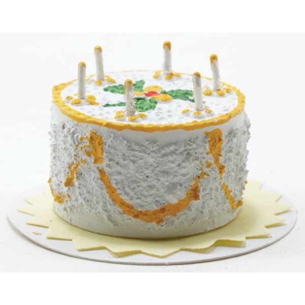 IM65224 Yellow Birthday Cake for Dollhouse Miniature