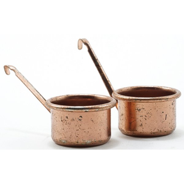 IM65394 Copper Pots for Dollhouse Miniature - 2 Piece
